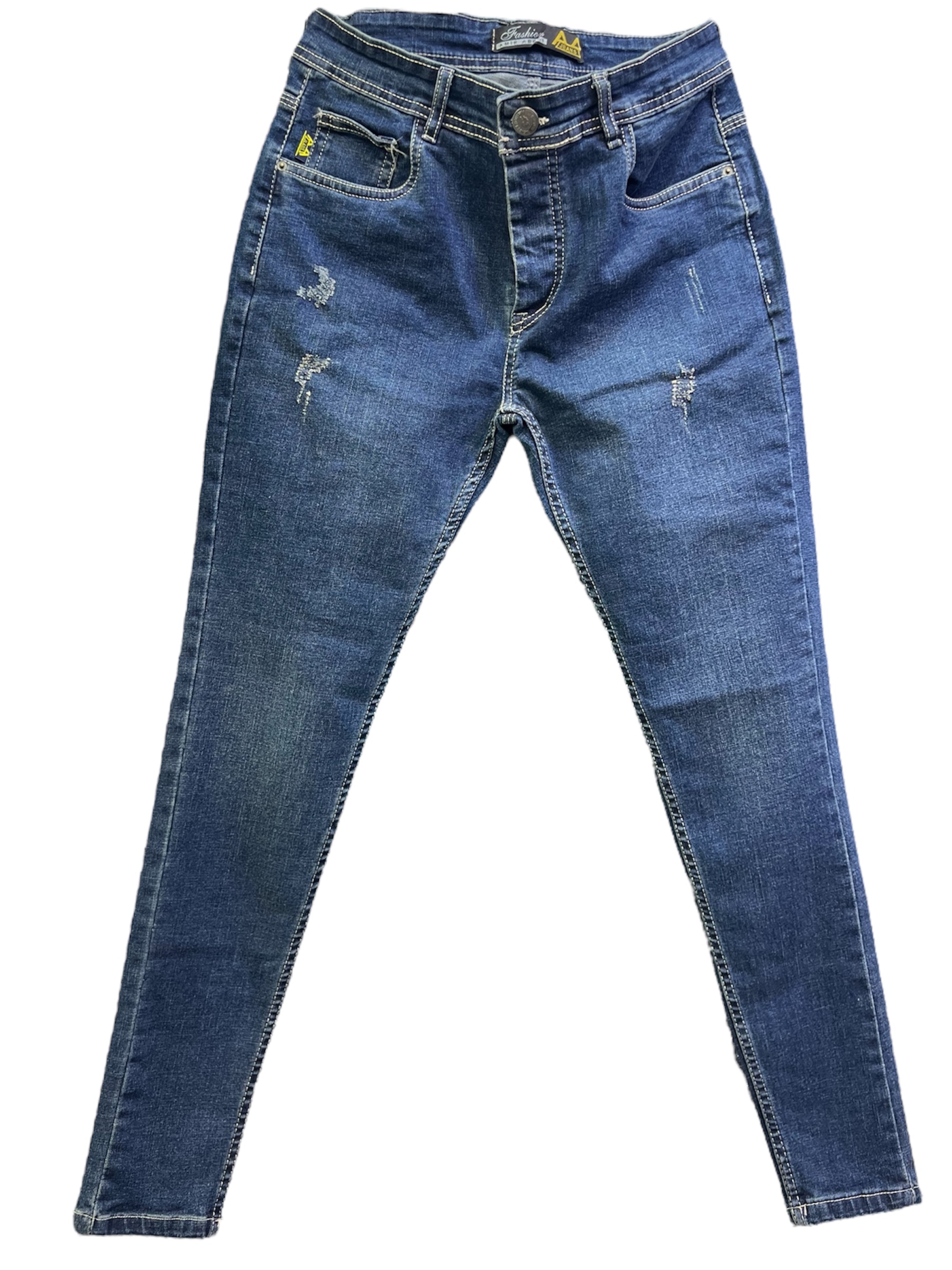 شلوار لی اسکینی مردانه آبی با طراحی جذب و پارچه جین با کیفیت بالا، مناسب استفاده روزمره و استایل کژوال