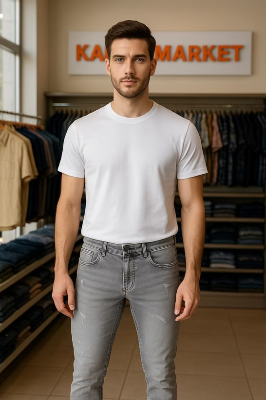 تیشرت سفید ساده مردانه از جنس پنبه خالص، سبک و راحت، مناسب استفاده روزمره