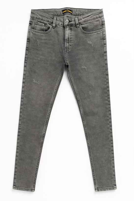 شلوار لی مردانه اسلیم فیت رنگ طوسی روشن سایز ۴۰ تا ۴۸، دوخت تمیز و جنس پنبهای راحت – مناسب استایل روزمره و نیمهرسمی