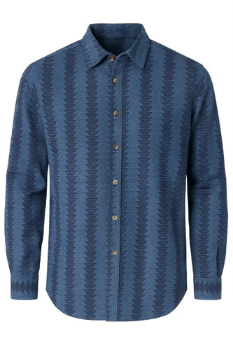 پیراهن مردانه آستین بلند کنفی چاپی با سایزبندی M تا 3XL – مناسب استایل کژوال و تابستانی