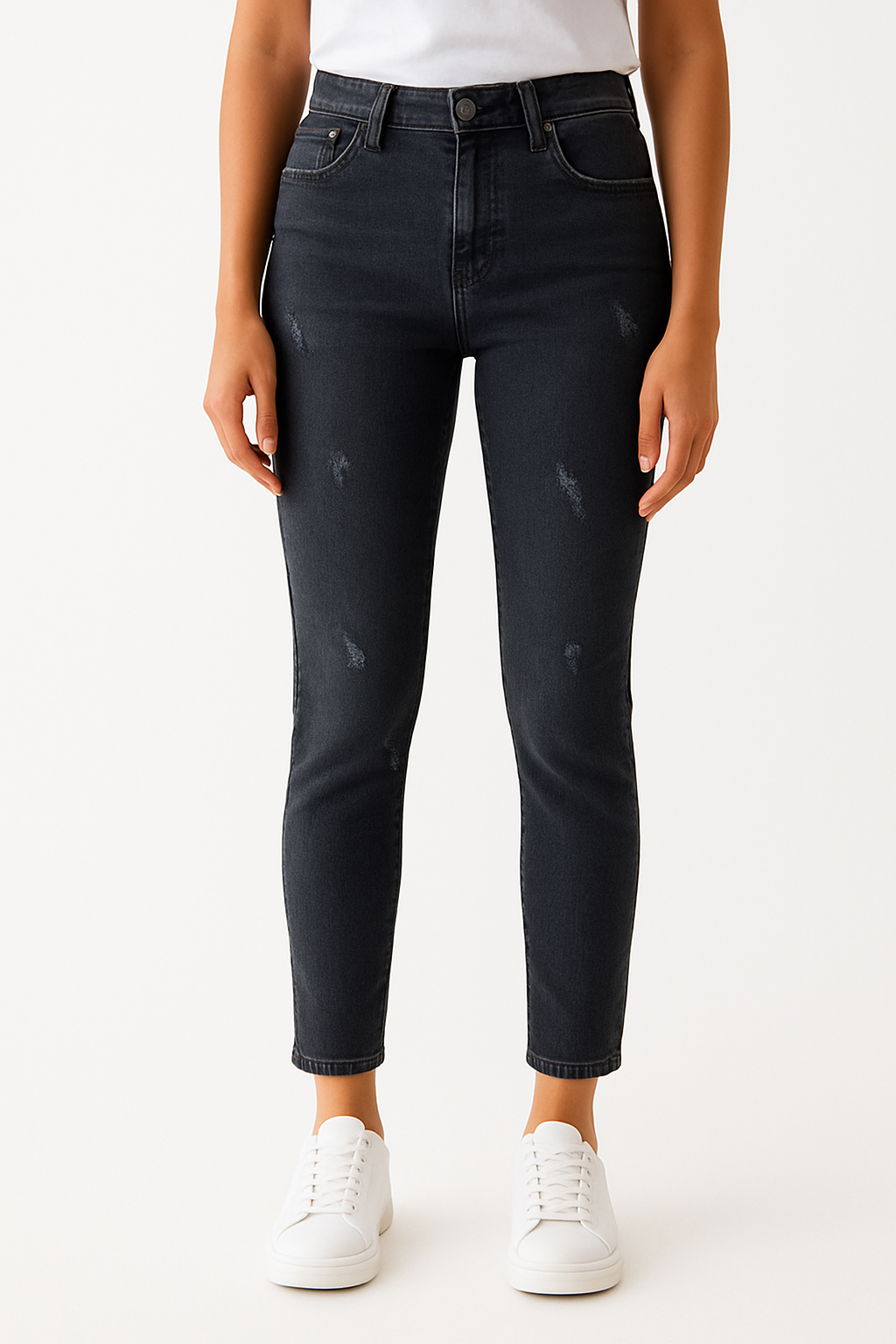 شلوار جین ذغالی زنانه اسکینی با پارچه کشی راحت