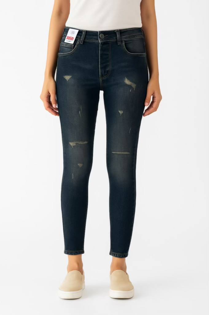 شلوار اسکینی زنانه کثیف‌شور، فیت جذب، مناسب استایل کژوال و روزمره