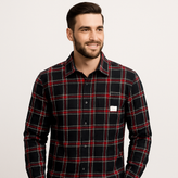 پیراهن کشمیر مردانه دو جیبه گرم با طرح چهارخانه کلاسیک مناسب زمستان