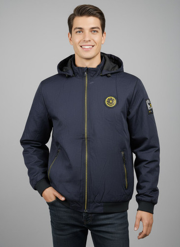 سوییشرت مردانه ضدآب با زیپ طلایی، کلاه جداشونده و طراحی اسپرت مناسب پاییز و زمستان