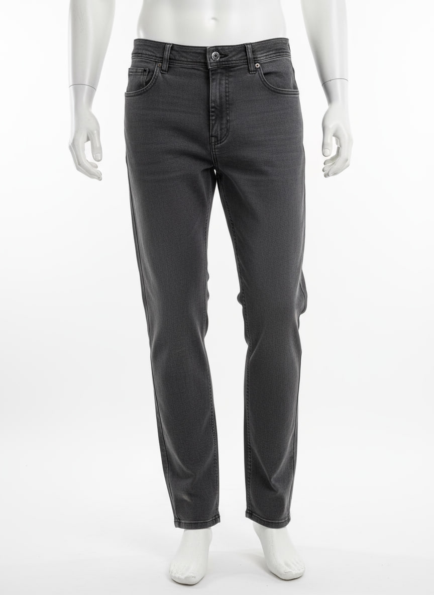 شلوار مردانه راسته فاق بلند ذغالسنگی روشن، مناسب استایل رسمی و روزمره با دوخت تمیز و پارچه مقاوم