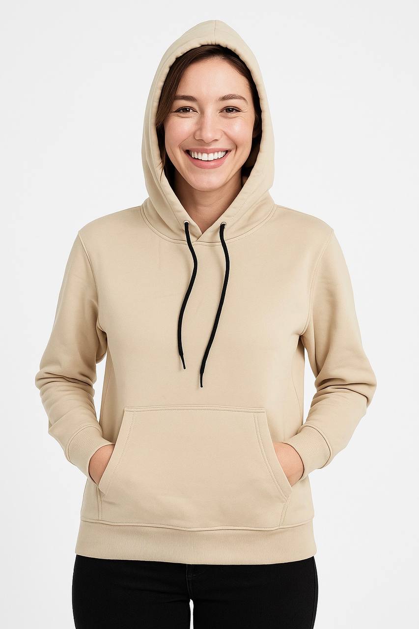 هودی اسپرت زنانه دورس دو‌نخ مشکی | هودی پاییزی گرم و راحت | پوشاک زنانه