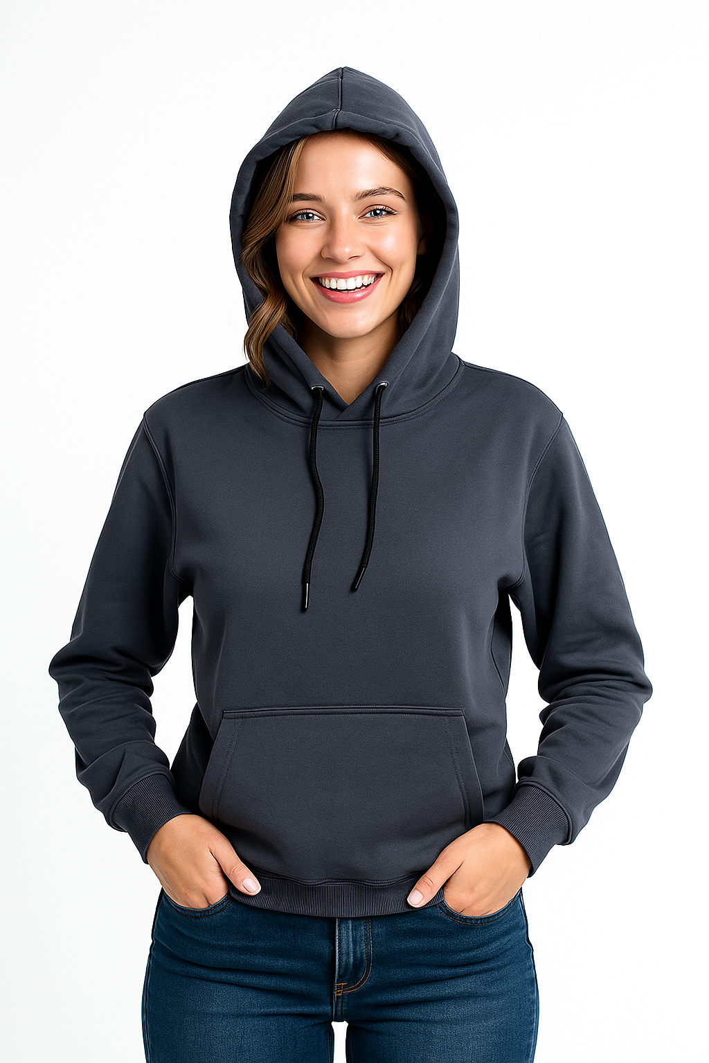 هودی اسپرت زنانه دورس دو‌نخ مشکی | هودی پاییزی گرم و راحت | پوشاک زنانه