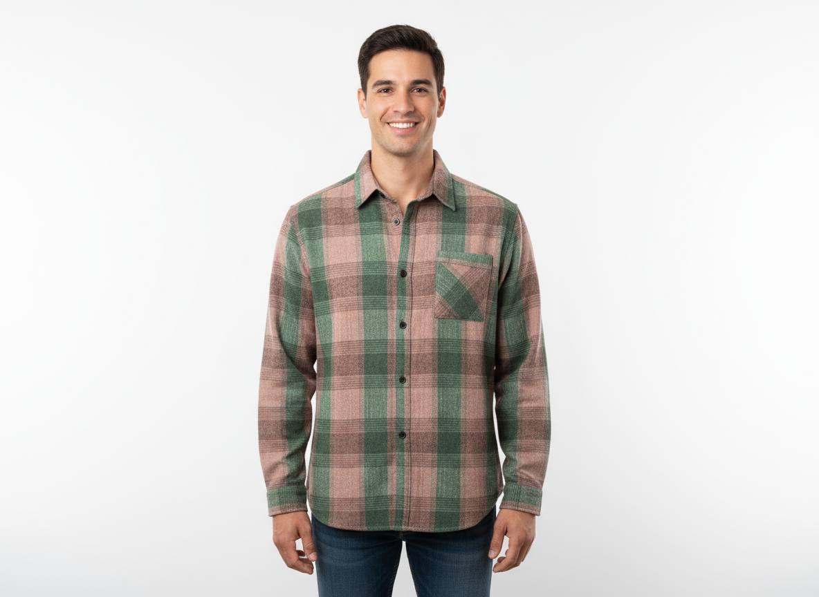 پیراهن کشمیر مردانه دو جیبه گرم با طرح چهارخانه کلاسیک مناسب زمستان