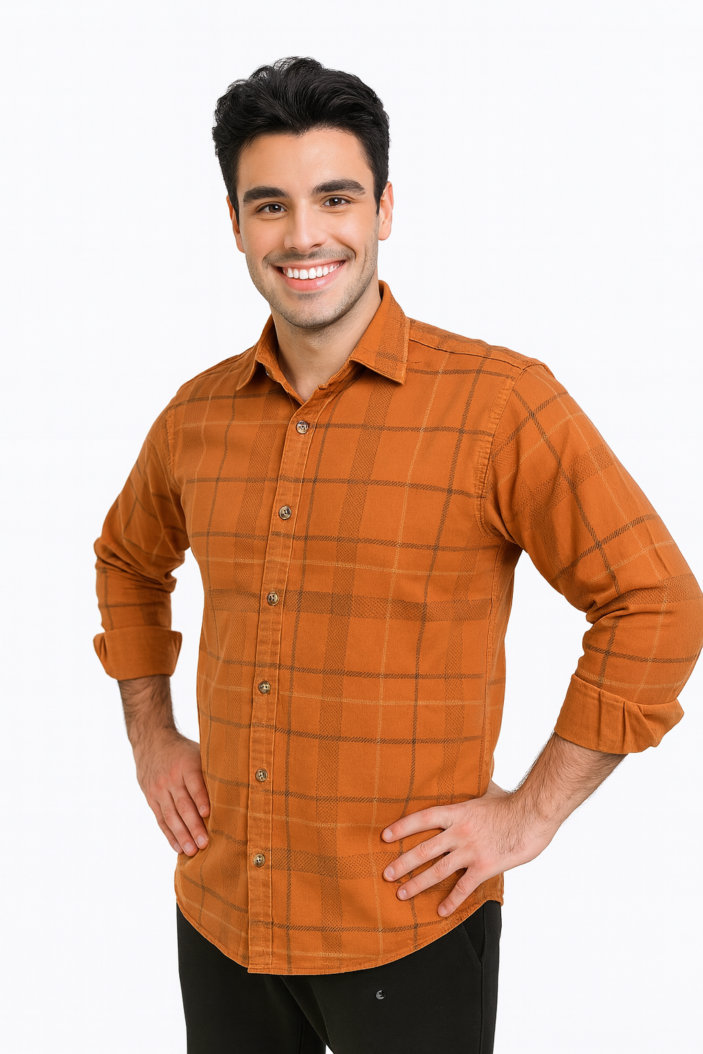 پیراهن کتان کوتینگ طرح‌دار مردانه چهار رنگ – پارچه ضدچرو