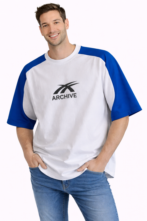 تیشرت مردانه ARCHIVE قواره باکسی از جنس پنبه درجه یک با تنخور آزاد در چهار رنگ سایز L XL XXL