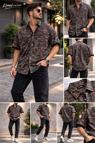 پیراهن هاوایی مردانه خنک طرحدار تابستانی در چهار طرح مختلف