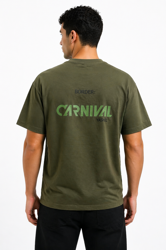 تیشرت باکسی پنبه ۱۰۰٪ با طرح گرافیکی پشت - فیت آزاد CARNAVAL