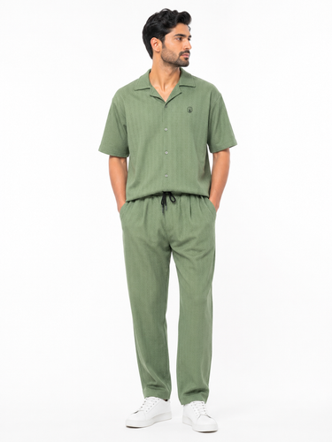 ست پیراهن و شلوار مردانه پارچه مراکشی یقه انگلیسی 🔥 شیک، خنک و خوشاستایل (سایز L تا XXL)