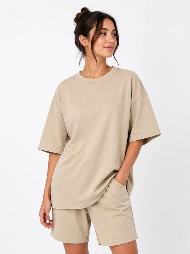 تیشرت باکسی زنانه بیسیک | پنبه سوپر | 7 رنگ | L تا 3XL
