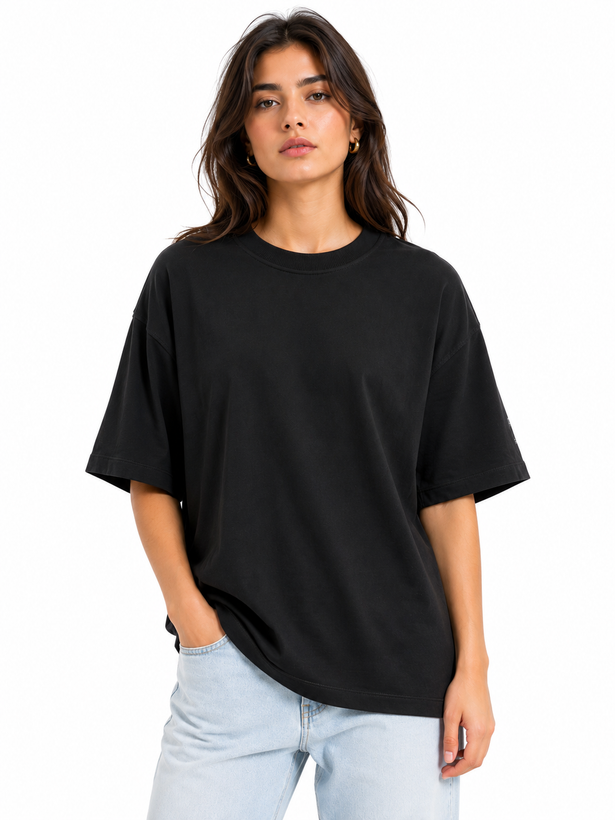 تیشرت باکسی زنانه بیسیک | پنبه سوپر | 7 رنگ | L تا 3XL